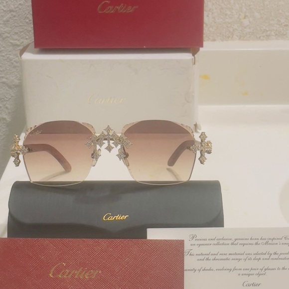 Cartier Cross Brown Sunglasses - Picture 7 of 11
